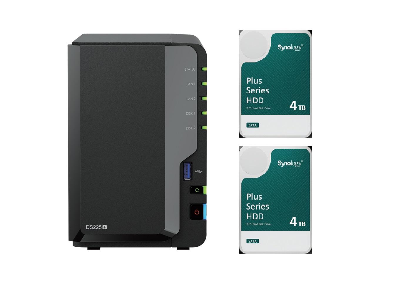 Zestaw Synology DS225+ + 2x dysk HDD 4TB HAT3300