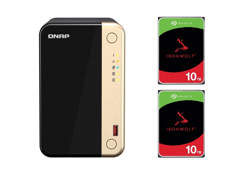 Zestaw QNAP TS-264-8G + 2x dysk HDD 10TB Seagate
